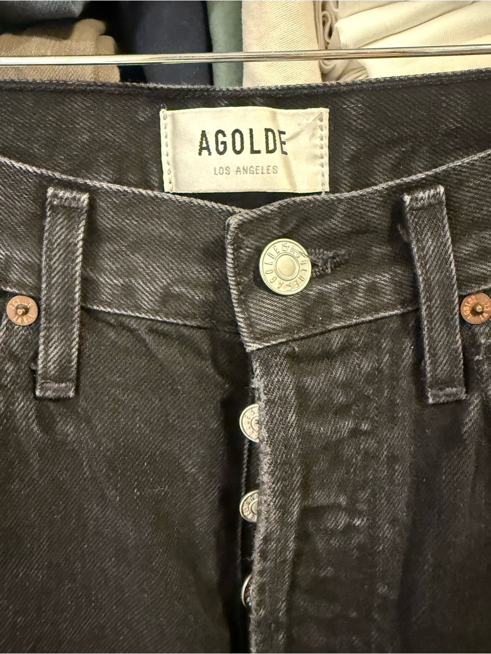 Agolde Straight Leg Jeans in Washed Black